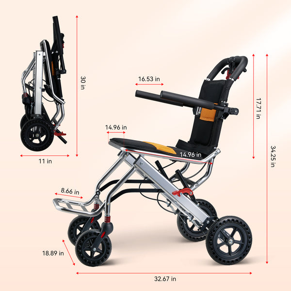 Jinkee Foldable Portable Aluminum Travel Electric Wheelchairs