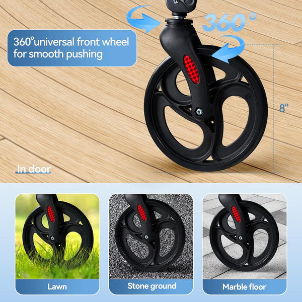 Heavy Duty Folding Wheelchair - Portable Mobility Wheelchair for Elderly