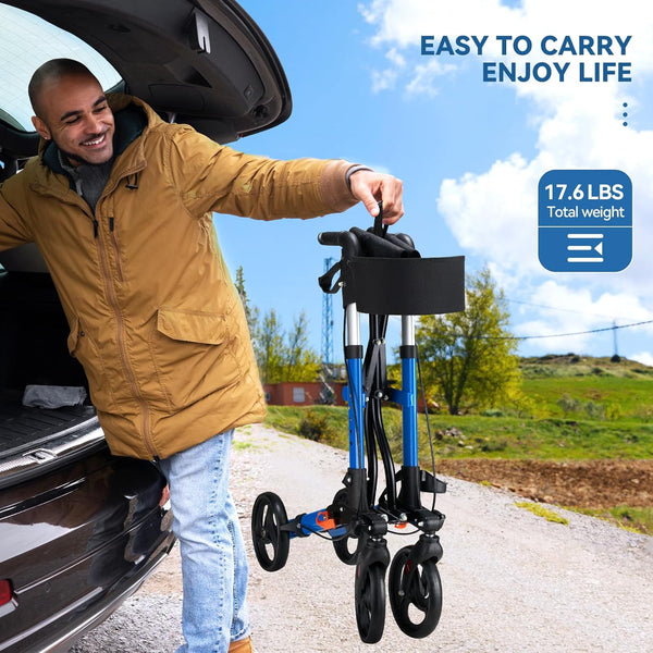 Heavy Duty Folding Wheelchair - Portable Mobility Wheelchair for Elderly