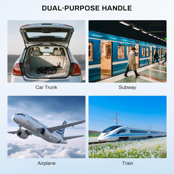 Foldable 16-pound travel chair with telescoping handle | Portable folding wheelchair