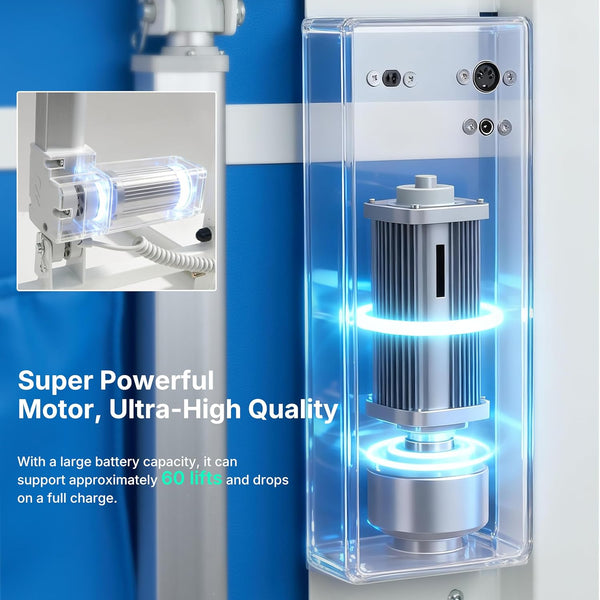 Electric Lift Chair with Mobile Wheels, Floor Lift Assistance, 18.7 Inch Large Seat, Comfortable PU Cushion, Flip-up Armrest, Foldable Compact Chair Lift for Elderly